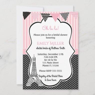 Paris Eiffel Tower Bridal Shower Invitations
