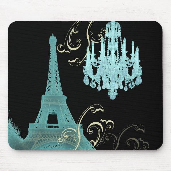 Paris Eiffel Tower Chandelier vintage wedding Mouse Pad