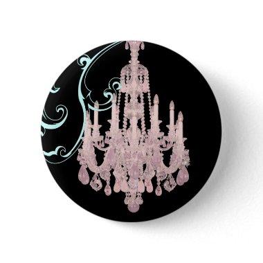 Paris Eiffel Tower Chandelier vintage wedding Pinback Button