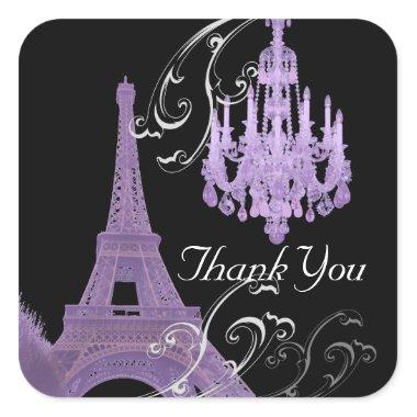 Paris Eiffel Tower Chandelier vintage wedding Square Sticker