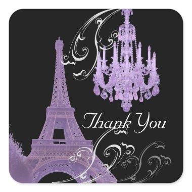 Paris Eiffel Tower Chandelier vintage wedding Square Sticker