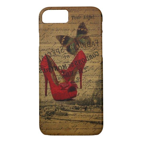 Paris eiffel tower fashionista red stilettos iPhone 8/7 case