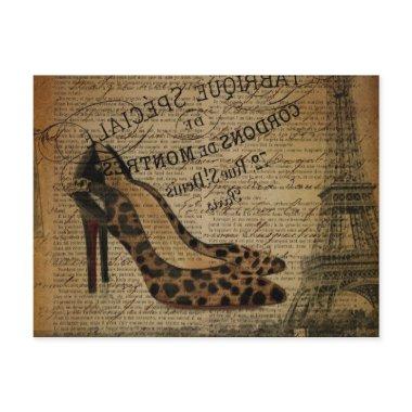 paris eiffel tower leopard stiletto fashionista postInvitations