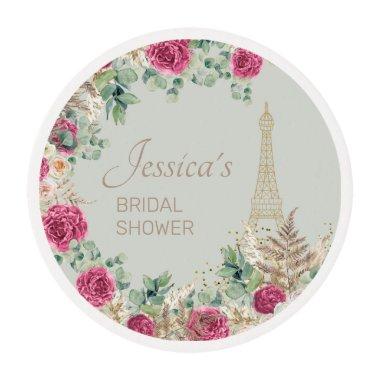 Paris Eiffel Tower Mint Green Bridal Shower Edible Frosting Rounds