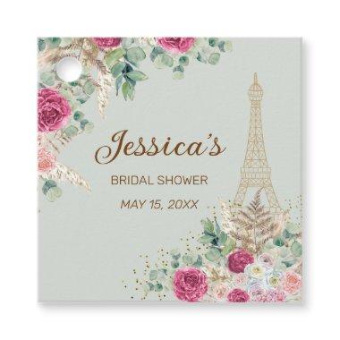 Paris Eiffel Tower Mint Green Bridal Shower Favor Tags