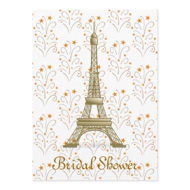 Paris Eiffel Tower Scroll Pattern Bridal Shower Invitations