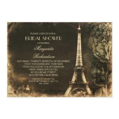 Paris Eiffel tower vintage bridal shower Invitations