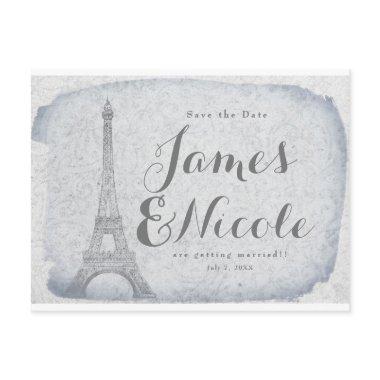 Paris Eiffel Tower Vintage Wedding Save the Date Announcement Post