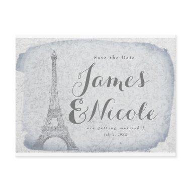 Paris Eiffel Tower Vintage Wedding Save the Date Announcement PostInvitations