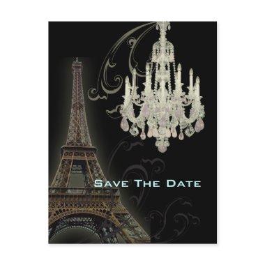 Paris Eiffel Tower wedding save the date Announcement PostInvitations