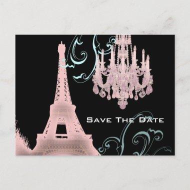 Paris Eiffel Tower wedding save the date Announcement PostInvitations