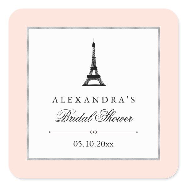 Paris Elegance Bridal Shower Square Sticker