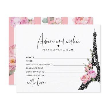 Paris floral pink advice and wishes bridal