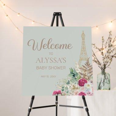 Paris France Eiffel Tower Baby Shower Welcome Foam Board