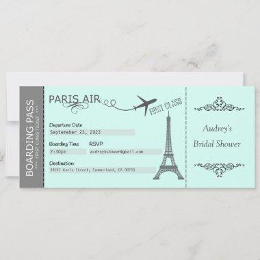 Paris Invitations, Paris Theme Invitations, Birthday Invitations
