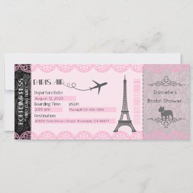 Paris Invitations, Paris Theme Invitations, Birthday Invitations
