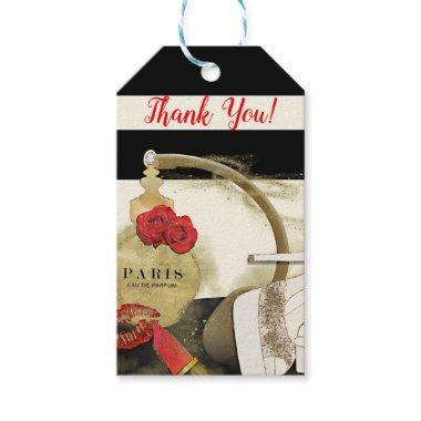 Paris Parfum Perfume Roses Heels & Lipstick Gift Tags