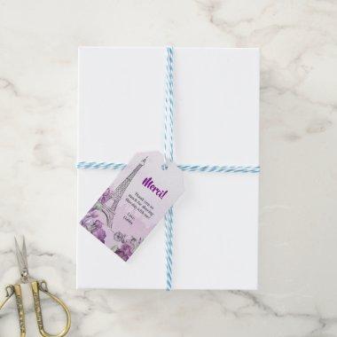Paris Purple Iris French Special Event Thank You Gift Tags