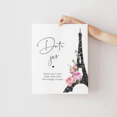 Paris theme black pink Eiffel tower Date jar Poster