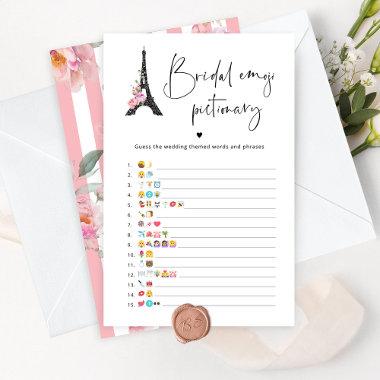 Paris theme bridal shower emoji pictionary game