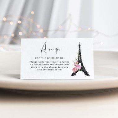 Paris theme Eiffel tower Recipe for the bride Enclosure Invitations