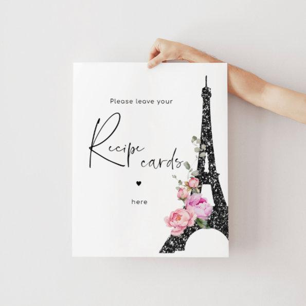 Paris theme script leave your recipe Invitations here poster