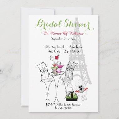 Paris Themed Bridal Shower Invitations