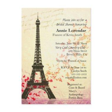 Paris Themed Bridal Shower Invitations template