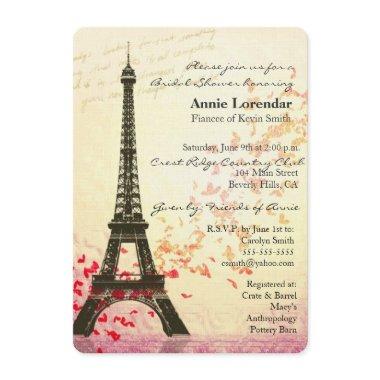 Paris Themed Bridal Shower Invitations template