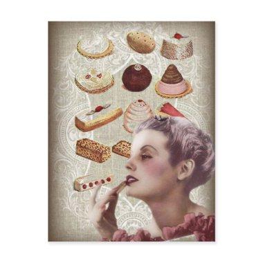 parisian bakery cupcake pastry retro cookies postInvitations