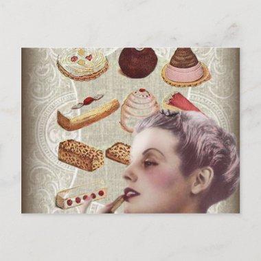 parisian bakery cupcake pastry retro cookies postInvitations