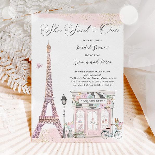 Parisian Bridal Shower She Said Oui French Bridal Invitations