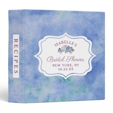 Parisian Charm Blue Bridal Shower Recipe Invitations 3 Ring Binder
