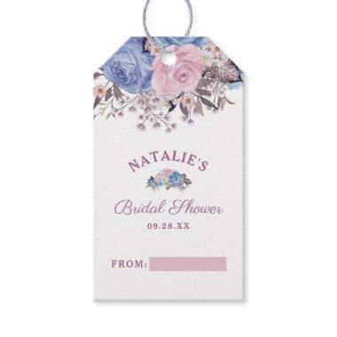 Parisian Charm Blue & Pink Bridal Display Shower Gift Tags