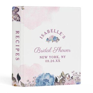 Parisian Charm Blue & Pink Bridal Shower Recipe Mini Binder