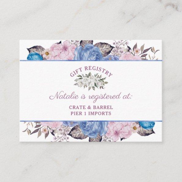 Parisian Charm Floral Bridal Shower Gift Registry Enclosure Invitations
