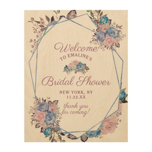 Parisian Charm Floral Bridal Shower Welcome Sign