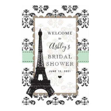 Parisian Mint and Black Bridal Shower Welcome Sign