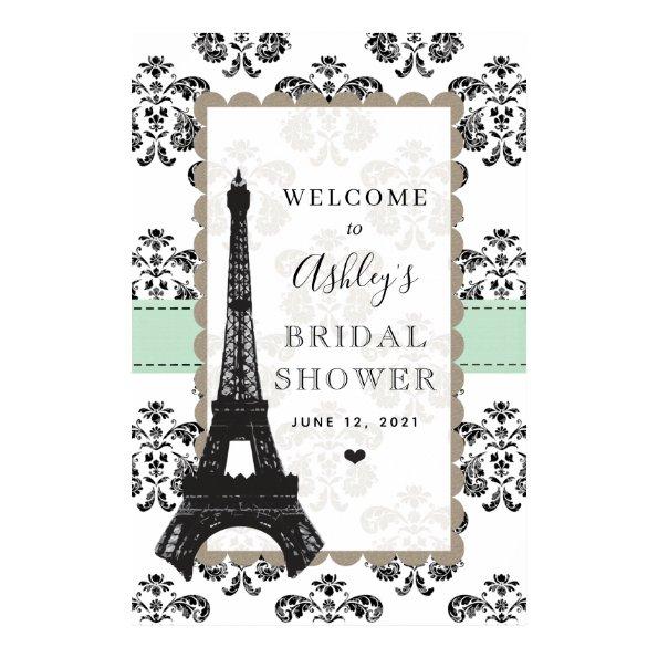 Parisian Mint and Black  Welcome Sign