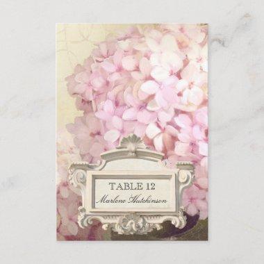 Parisian Pink Hydrangeas Table Number Place Invitations