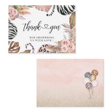 Party Animals Leopard Print Jungle Wild thank you Note Invitations