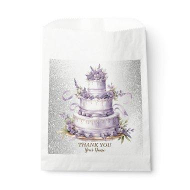 Party Cake Lavender Floral Watercolor Elegant Favor Bag
