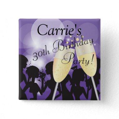 Party Diva Girls Night Out Template in Purple Button