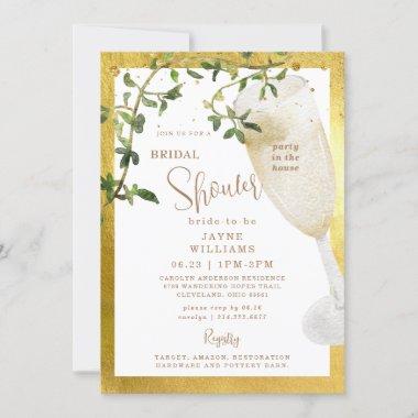 Party in the House Champagne Bridal Shower II Invitations