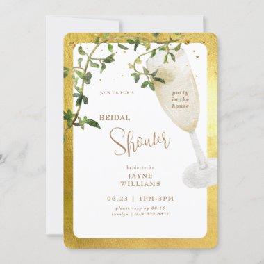 Party in the House Champagne Bridal Shower Invitations