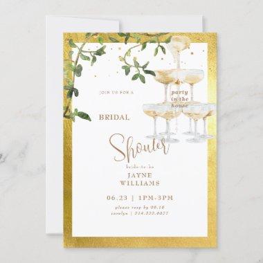 Party in the House Champagne Tower 2 Bridal Shower Invitations