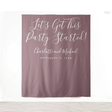 Party Started Script Mauve Photo Backdrop