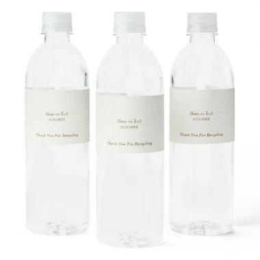 Party Watercolor Golden Eucalyptus Foliage Shiny Water Bottle Label
