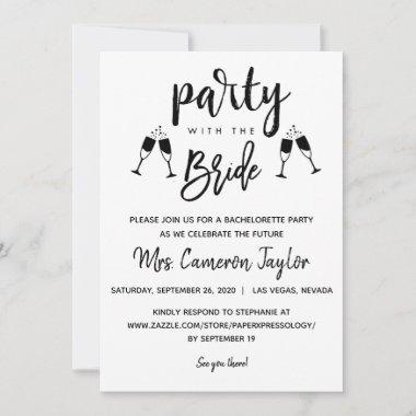 Party with the Bride Bridal Shower Details Invite