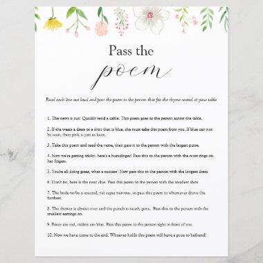 Pass the Poem Bridal Shower game